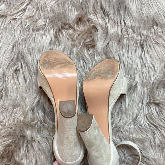 IDIFU Vida Nude Suede Ankle Strap Open-toe Platform Heels - Picture 9 of 10